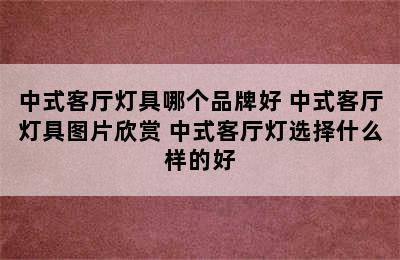 中式客厅灯具哪个品牌好 中式客厅灯具图片欣赏 中式客厅灯选择什么样的好